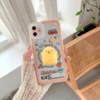 Leuk 3D kartonnen iPhone-hoesje van de kip Kip kawaii
