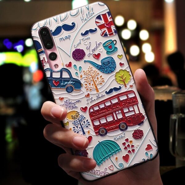 3D Emboss Relief Huawei Phone Case Emboss kawaii
