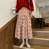 Плиссированная юбка с завышенной талией и цветочным принтом Цветочный каваи