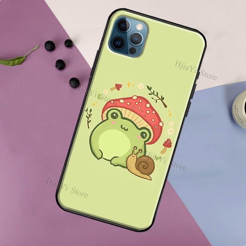 Kawaii Frog Mushroom iPhone Case