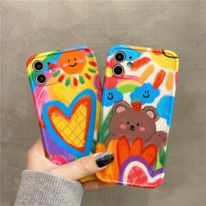 Cute Cartoon Graffiti iPhone cases bear kawaii Cute Cartoon Graffiti iPhone cases bear kawaii