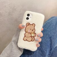 Söt Lamm Plysch Bear iPhone Fodral björn kawaii
