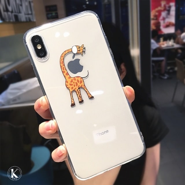 Cute Cartoon Giraffe Couple iPhone Case