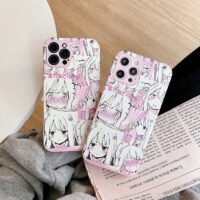Fodral för iPhone för Kawaii Anime rosa flicka Söt kawaii