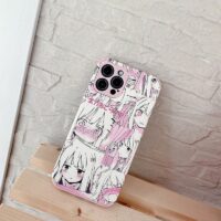 Etui na iPhone'a Kawaii Anime Pink Girl Śliczne kawaii