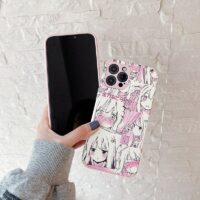 귀여운 애니메이션 핑크 소녀 아이폰 케이스 귀여운 카와이