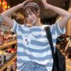 Kawaii Cute Casual Striped T-shirt Cute kawaii