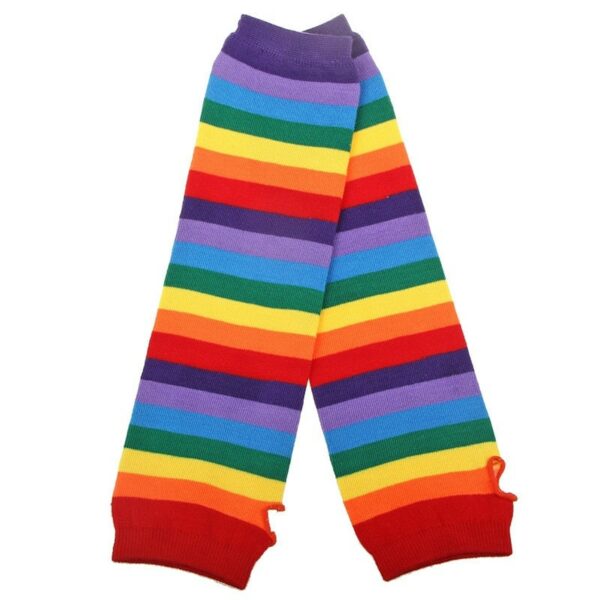 Rainbow Striped Knitting Gloves Knitting Gloves kawaii