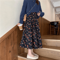 Плиссированная юбка с завышенной талией и цветочным принтом Цветочный каваи