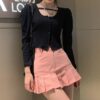 Kawaii Pink Denim Mini Skirt Denim Skirt kawaii