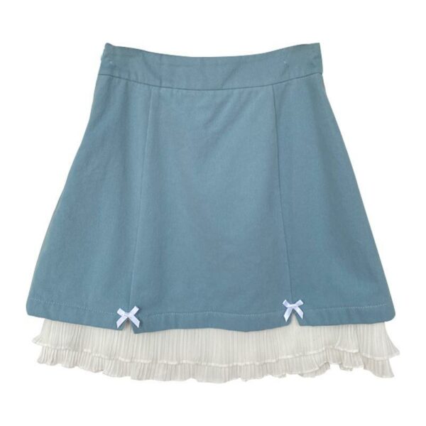 Kawaii Blue Mini Pleated Skirts Fairycore kawaii