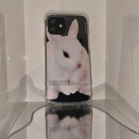 Custodia per iPhone con simpatico coniglietto bianco coniglietto kawaii