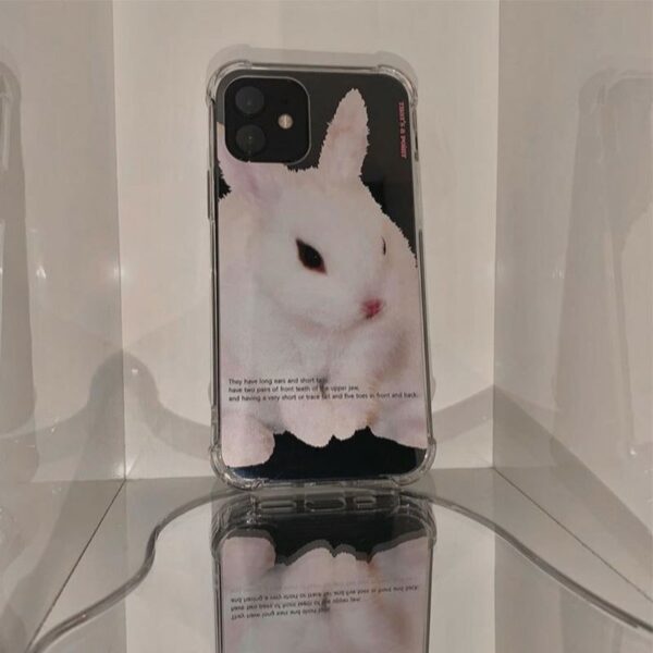 Cute Little White Bunny iPhone Case bunny kawaii