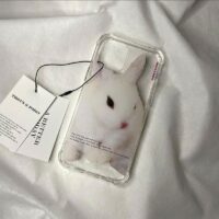 Gulligt litet vitt kaniniPhonefodral kanin kawaii