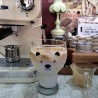 كوب قهوة زجاجي على شكل الدب كاواي الدب كاواي