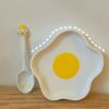 Kawaii Irregular Ceramics Egg Plate Egg Plate kawaii