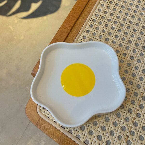 Kawaii Irregular Ceramics Egg Plate Egg Plate kawaii