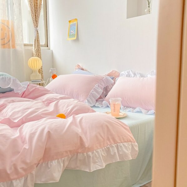 Kawaii Solid Color Bedding Set Bedding Set kawaii