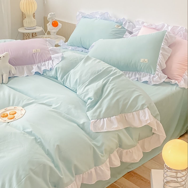 Kawaii Solid Color Bedding Set