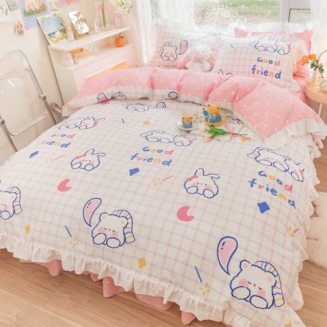 Kawaii Rainbow Bedding Set