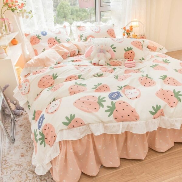 Kawaii Rainbow Bedding Set Bed Sheet kawaii