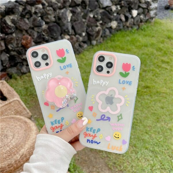 Korean Cute 3D Flower iPhone Case Cute kawaii