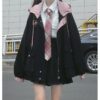 Korean Cute Black Pink Jacket Jacket kawaii