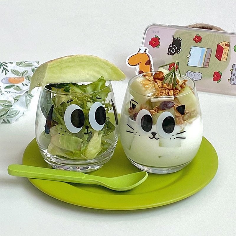 Kawaii Cartoon Glass Coffee Cup