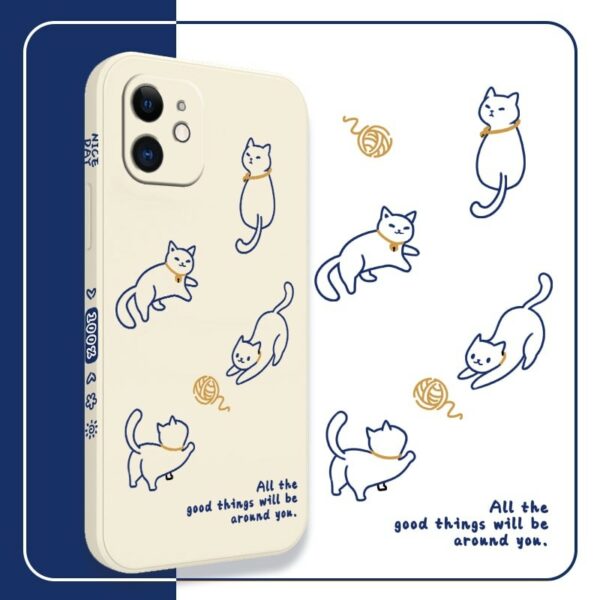 Lovely Cartoon Cat iPhone Case Cartoon kawaii
