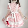 Kawaii Pink Loli Maid Dress Cosplay kawaii