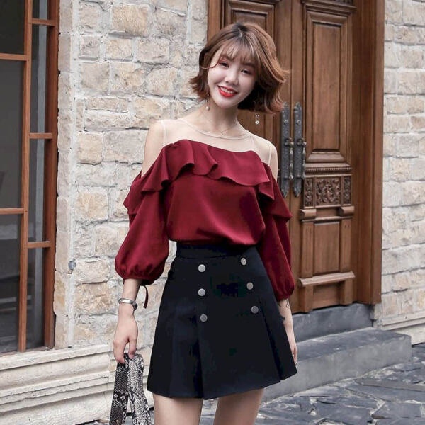 Kawaii Korean Top And Short Skirt Sets Korean kawaii
