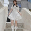 Kawaii Ruffle Short Sleeve Wrap Mini Dress Gothic kawaii