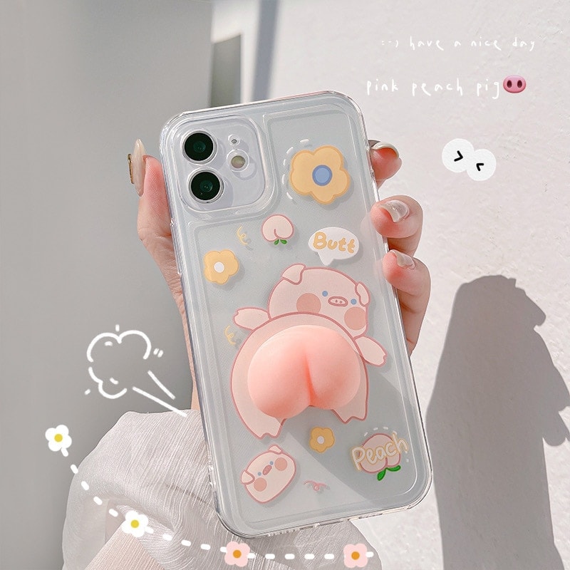 Cute 3D Pig Butt iPhone Case