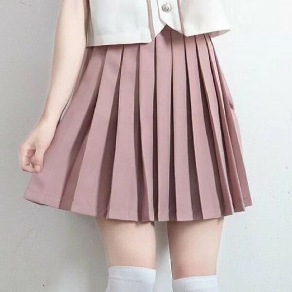 Japanese Pink Sailor Uniforms Pleated Skirt Sets Cosplay kawaii