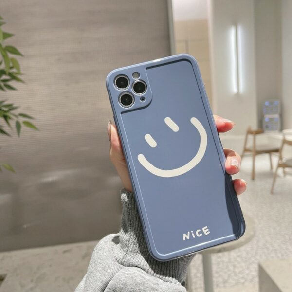 Solid Color Smiley iPhone Case Silicone kawaii