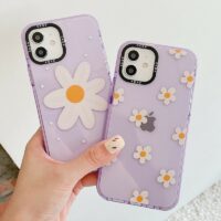 Custodia per iPhone con fiori viola Fiori kawaii