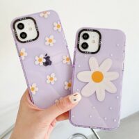 iPhone-hoesje met paarse bloemen Bloemen kawaii