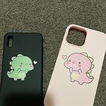 Cute Cartoon Dinosaur Couple iPhone Case