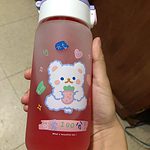 Kawaii Bear Frosted Glass Water Bottle 480ml