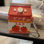 Cute Peach Milk Bottle Airpods Case