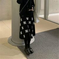 Трикотажные юбки миди с цветочным принтом Clover Клевер Цветочный каваи