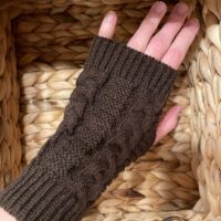 Vintermode Half Finger Stickning Handskar Mode kawaii