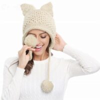 Cappello lavorato a maglia con orecchie di gatto Kawaii Orecchie di gatto kawaii