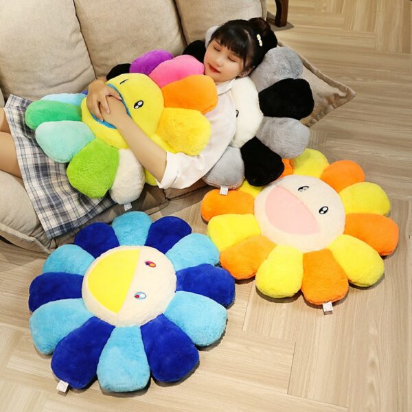 Cute Smile Sunflower Plush Toy Pillow kawaii
