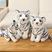 Brinquedo de pelúcia tigre branco kawaii Bonecos macios kawaii