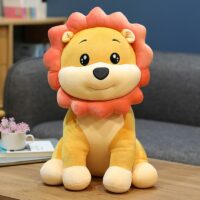 Schattig Sun Flower Happy Lion-knuffels Leeuw kawaii