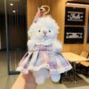 Cute Llama In Dress Plush Keychain Creative kawaii