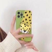 Lindo leopardo 3D Funda de iPhone leopardo kawaii