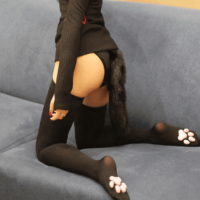 Calcetines altos hasta el muslo con almohadilla de pata de gato lindo 3d Pata de gato kawaii
