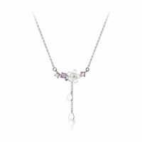 Süße Sakura-Silberhalskette Halskette kawaii